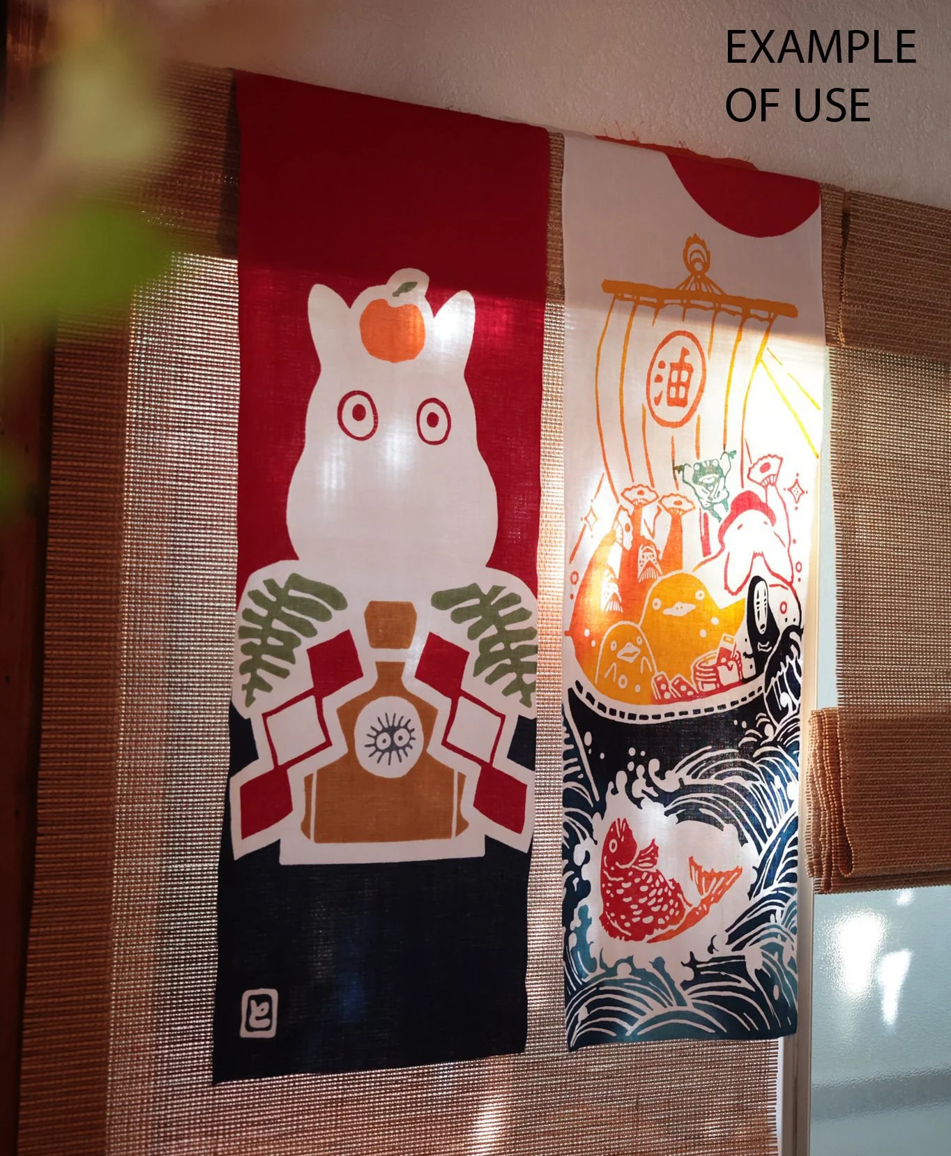 Official Ghibli Wall Hanging Hand-dyed • Whisper of the Heart Tenugui/Wall Decor/Tapestry/Interior Decoration - Image 7